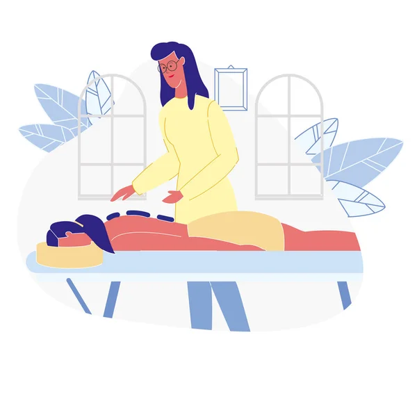 Woman Relaxing in SPA Flat Vector Illustration