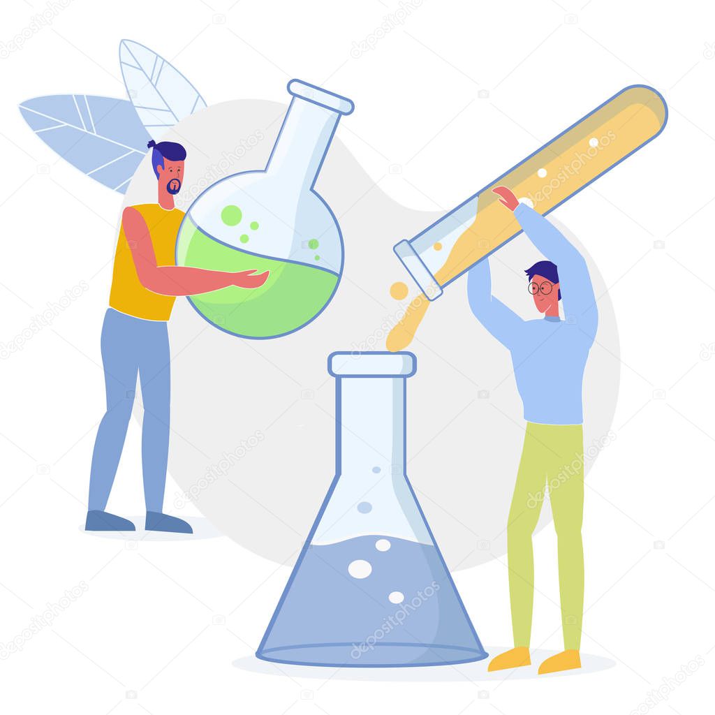 Laboratory Workers Experiment Flat Illustration