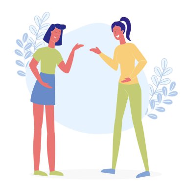 Genç kız Laugh düz vektör Illustration