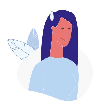 Öfkeli yüz düz vektör Illustration ile kadın