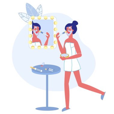 Kadın Cilt Bakımı prosedürü düz vektör Illustration