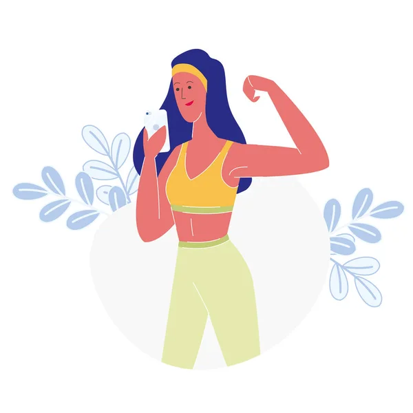 Fitness Club Entrenador Femenino Ilustración plana — Vector de stock