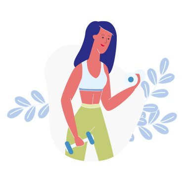 Dumbbells eğitim karikatür vektör Illüstrasyon