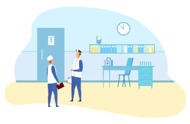 Baş hekim yardımcıya talimat verir