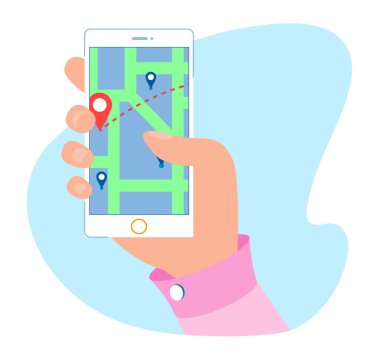 GPS servisi ve navigasyon mobil harita uygulaması