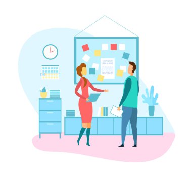 Kadın proje müdürü erkek programcı konuşmak