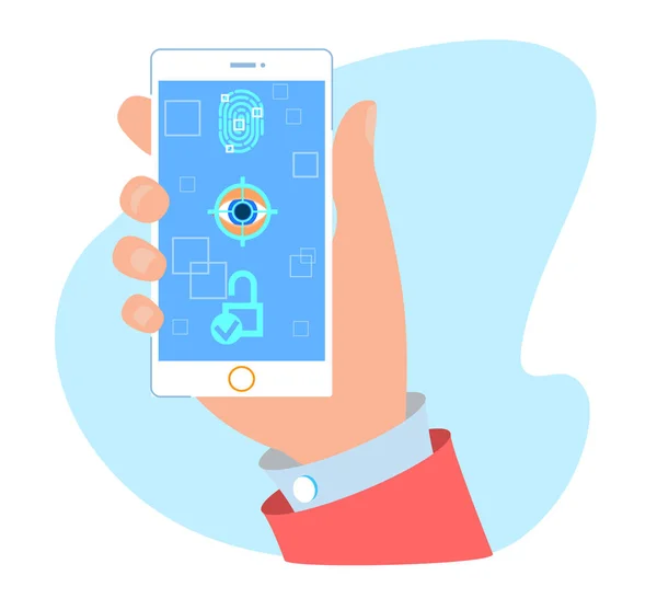Passwort, Fingerabdruck und Gesichtsentsperrung mobile App — Stockvektor