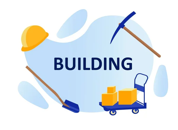Плакат Prof Tools, Building and House Construction — стоковый вектор