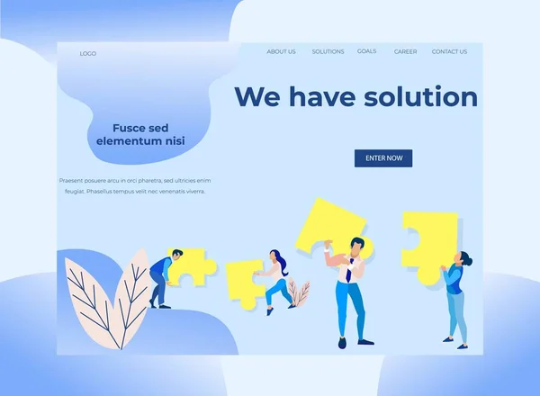 Landing Page con Inscripción Tenemos Solución — Vector de stock