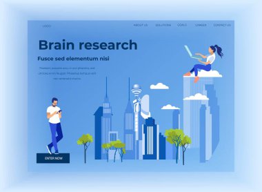 Akıllı şehir ve ağ kişileri ile açılış sayfası