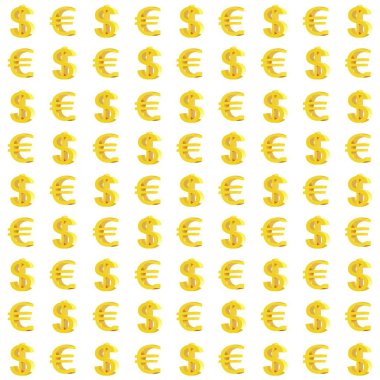 Dolar ve Euro parasal Işaretler Dikişsiz desen