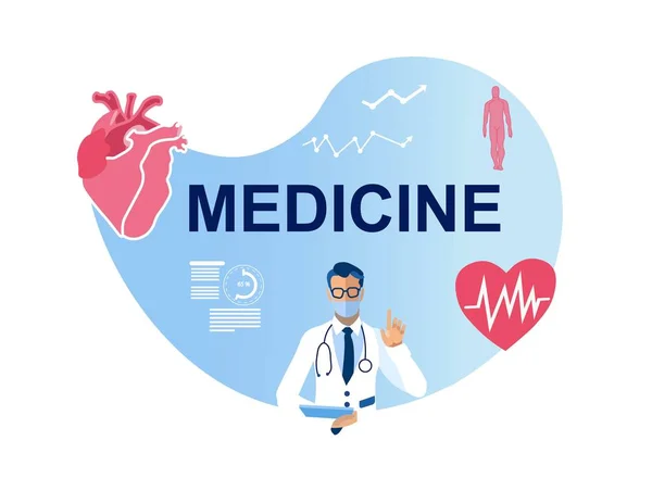 Poster für Medizin, Gesundheitswesen und Herzschutz — Stockvektor