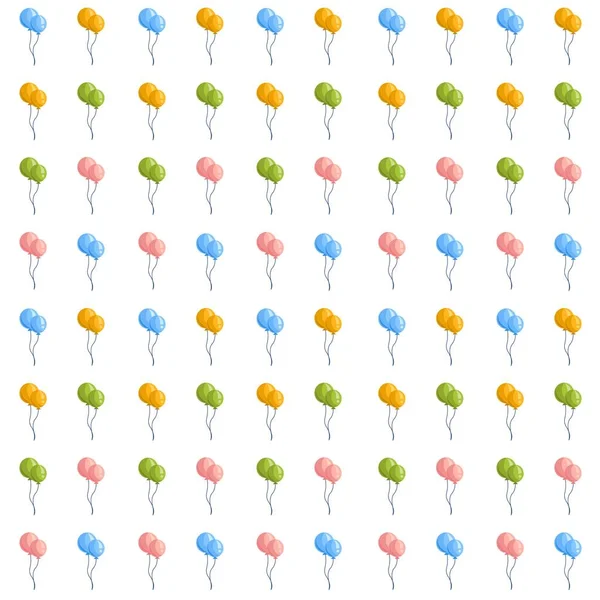 Festive Colorful Balloon Birthday Seamless Pattern — Stock Vector