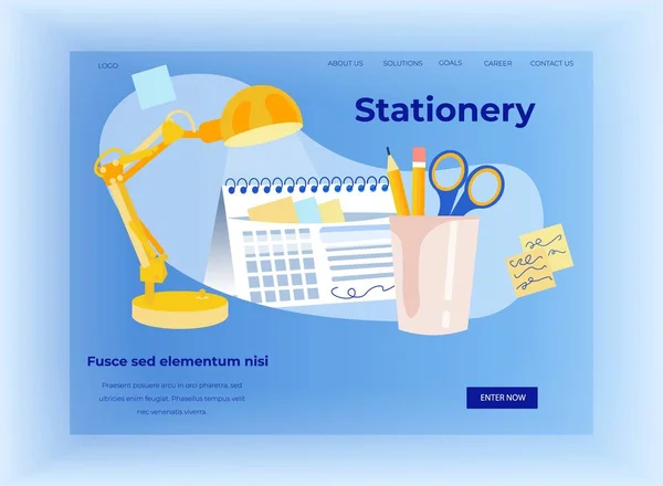 Office Stationery Online Shop Flat Landing Page