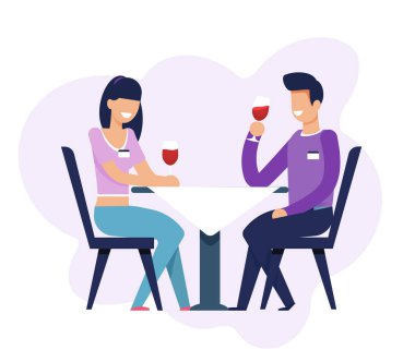 Erkek ve Kadın Dating Masada İzole Oturan
