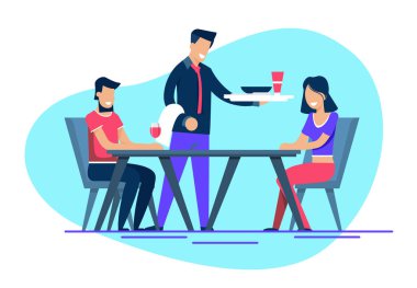 Restoranda Dating Üzerinde Gülümseyen Adam ve Kadın