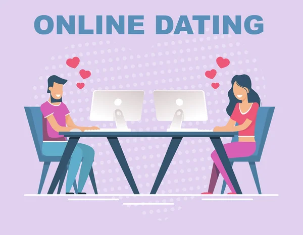 Online randki banner z osobami, które mają związek — Wektor stockowy