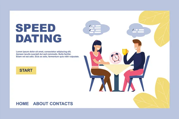 Landing Page lädt zu effektivem Speed Dating ein — Stockvektor