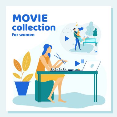 Genç Kadın Evde Film İzleyerek Vakit Geçiriyor