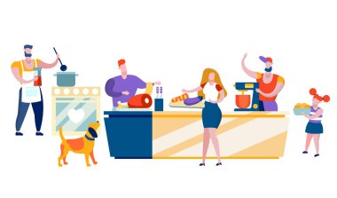 Mutlu İnsanlar Evde Aile Boş Zaman Pişirme