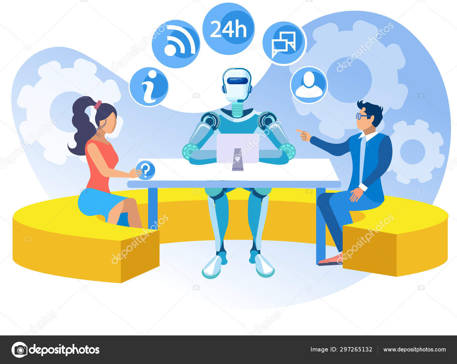 Artificial Intelligence in Call Center Cartoon. Stock Vector Image by  ©.com #297265132