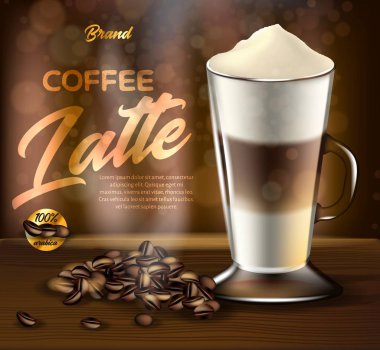 Arabica Kahve Latte Promosyon Banner, İçecek Cam