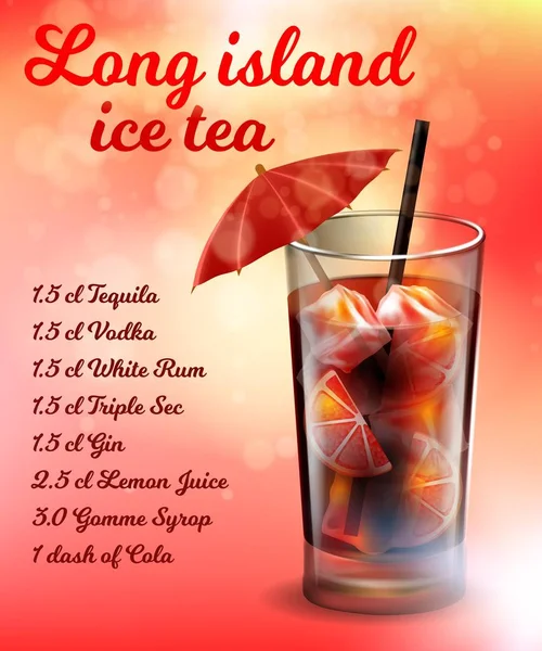 Long Island Ice Tea Alcohol Cocktail Recipe Banner
