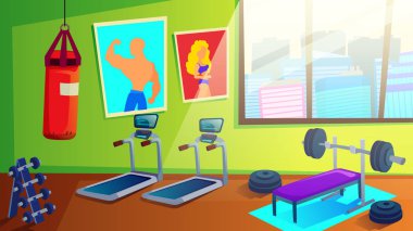 Fitness Ekipmanları ile Sport Club Spor Salonu İç