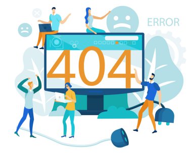 Sayfa Bulunamadı 404 Hata Monitör De şaşkın Kişiler