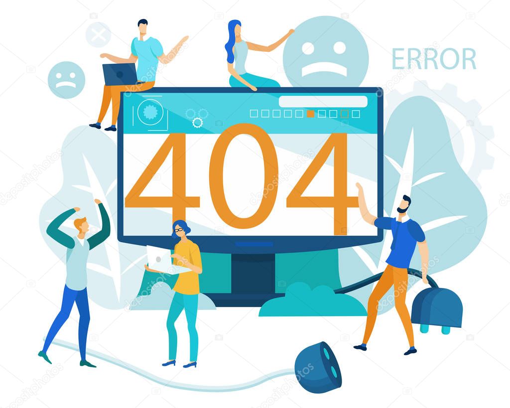Page not Found 404 Error on Monitor Puzzled People