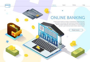 Online Bankacılık. Türleri Parasal Birimler. Vektör.