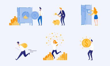 Türleri Birikim ve Depolama Para. Vektör.