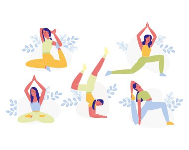 Genç Sportif Kadın Yoga veya Pilates Egzersizleri yapıyor