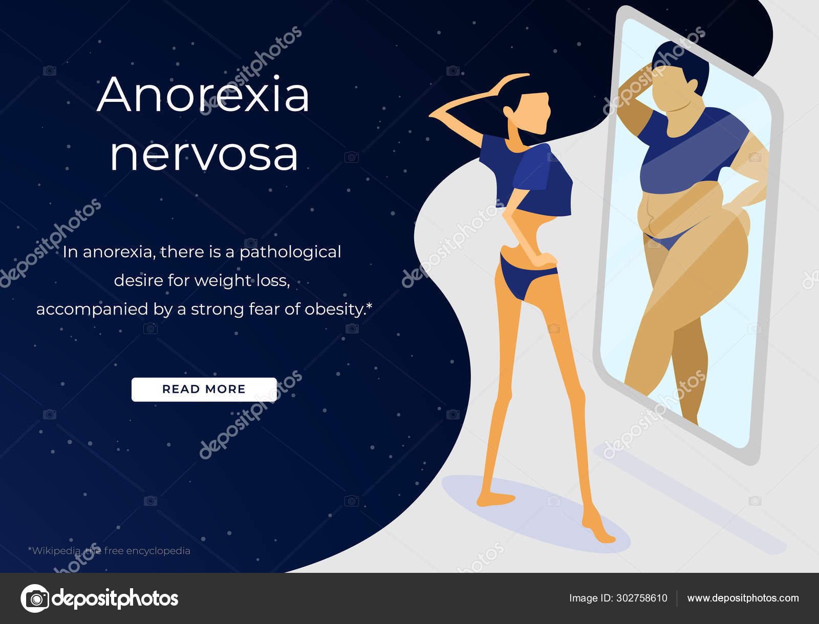 Dibujos animados anorexia Imágenes Vectoriales, Gráfico Vectorial de Dibujos  animados anorexia | Depositphotos