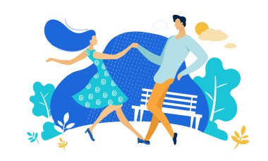 Dans Açık Ile Genç Çift Boş Zaman.