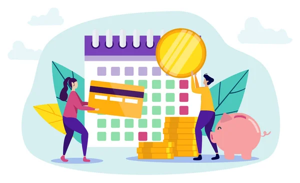 Woman and Man Buy Apartment Installments. Vector. — Stock Illustration Woman and Man Buy Apartment Installments. Vector. Royalty Free Stock Vectors