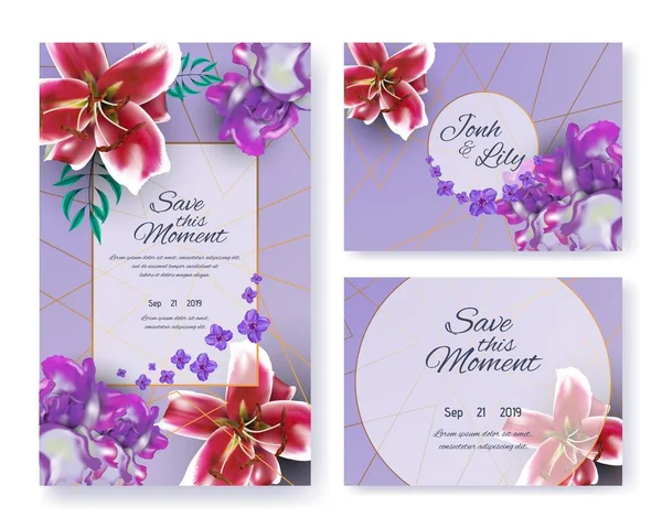 Save this Moment Wedding Invitation Flowers Set