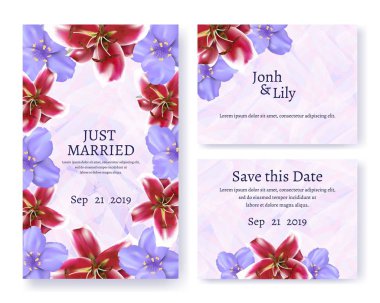 Düğün Için Davetiye ve Tebrik Metin Kartı Seti