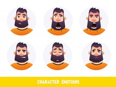 Poster Yazıt Karakter Duygular Karikatür Düz