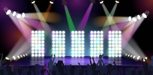 Banner Big Concert Stage Vector Illustration. — Vector de stock