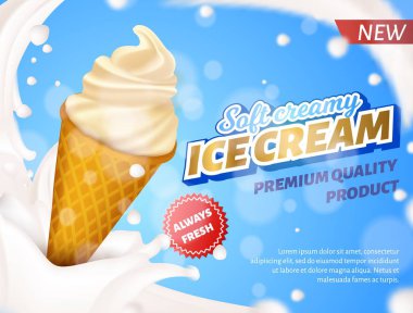 Banner Reklam Dondurma Koni Premium Kalite