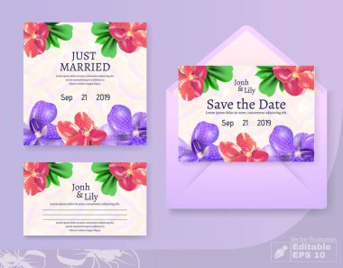 Just Married and Save Date Kartları ve Envelop Seti