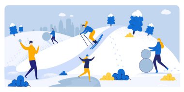 Karlı Havalarda Bilgilendirici Poster Kış Eğlencesi.