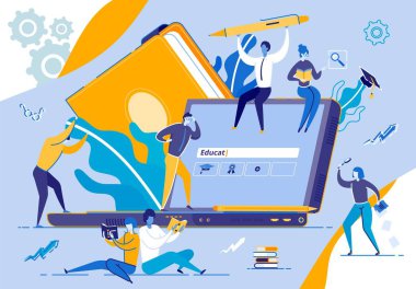 Tiny İnsanlar Huge Laptop Monitör etrafında hareketli