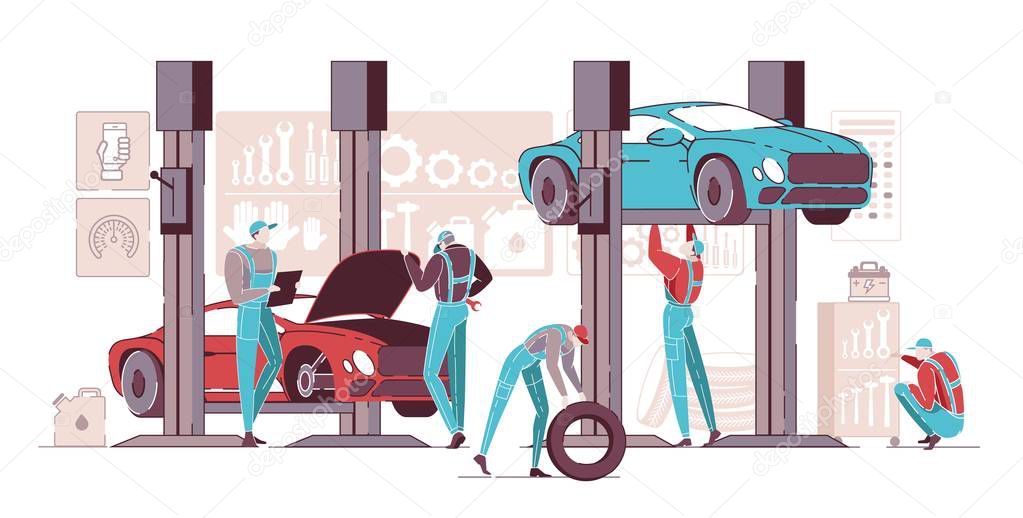 Car Repair Maintenance Autoservice Center, Garage.