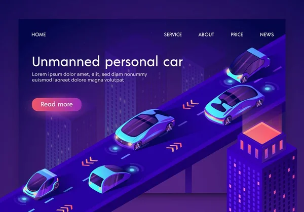 Az emberek biztonságos meghajtó nélküli mesterséges intelligens auto — Stock Vector