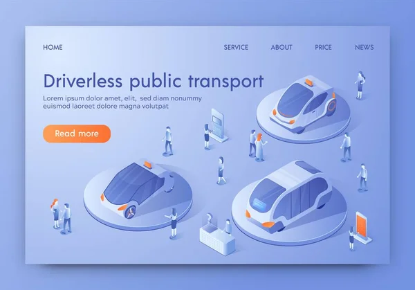 Driverless Public futuristische transport Expo banner — Stockvector