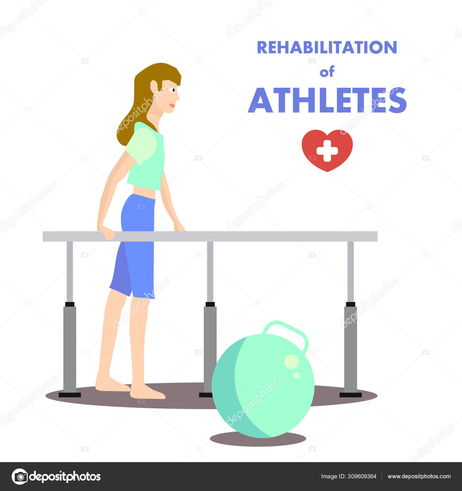 Parallel Rehabilitation Bars For Athletes Recovery Stock