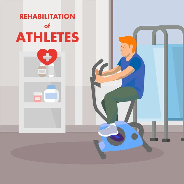 Rehabilitasi dan Latihan pada Sepeda Stasioner - Stok Vektor