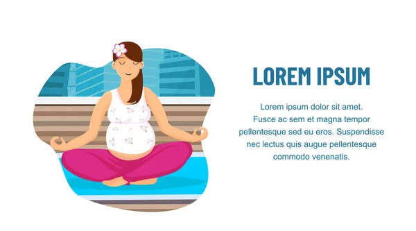 Prenatal Yoga Center Web Banner Vector Template — Stock Vector